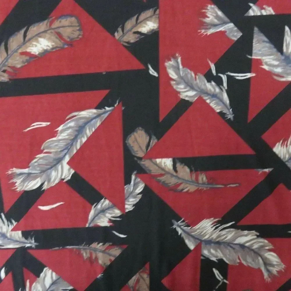 New LuLaRoe Burgundy Black Gray Feather Print 2XS XXS Maxi Skirt Long Made USA